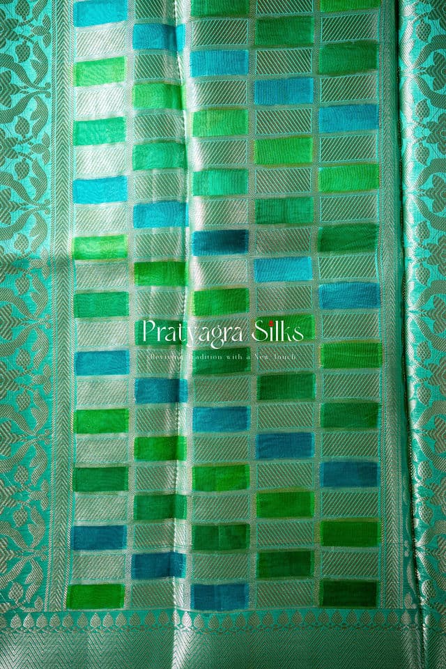 Radiant Aquamarine Organza Silk - Image 6
