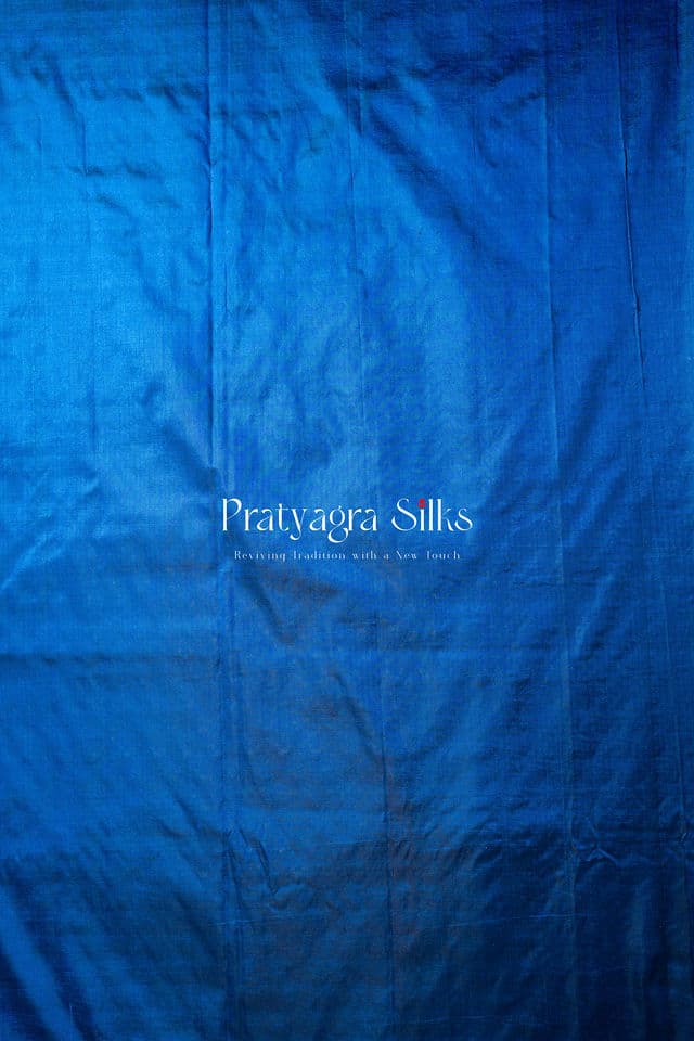 Royal blue handwoven, Banarasi silk saree - Image 8