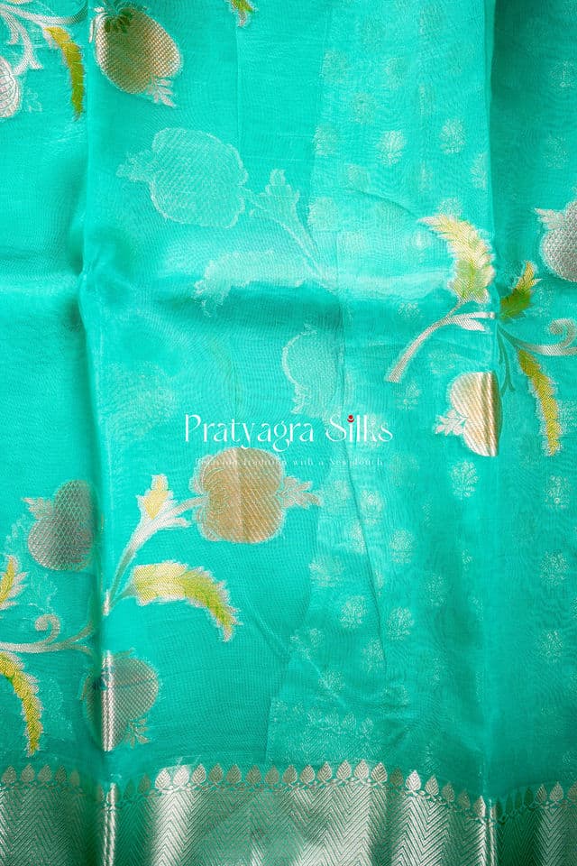 Radiant Aquamarine Organza Silk - Image 4