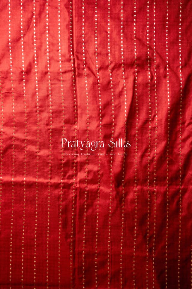Black and White Gingham (Checks) Banarasi Silk Saree. - Image 7