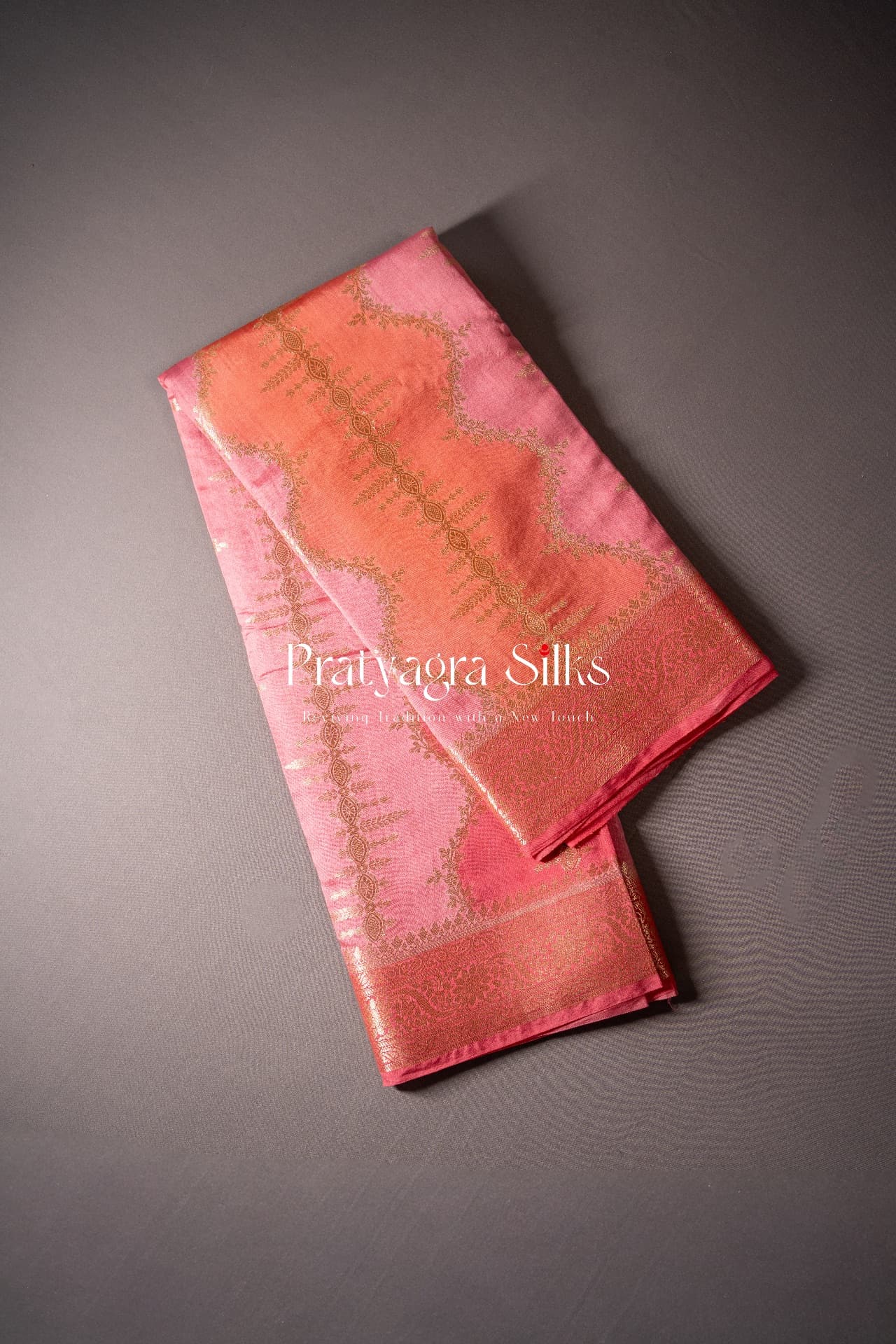 Sunset Peach Rangkaat Chiniya Silk - Image 2