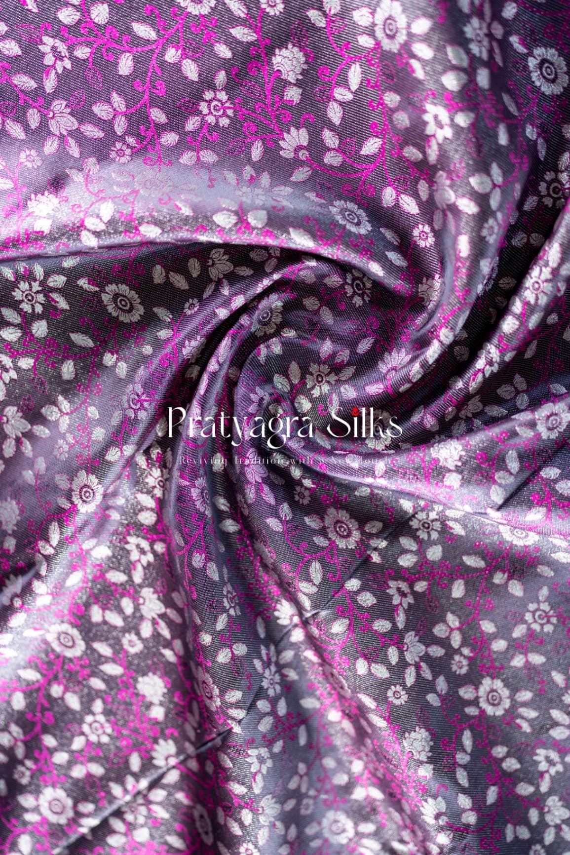 Exquisite Dual-Tone Magenta & Mauve Kanjivaram Silk Sari