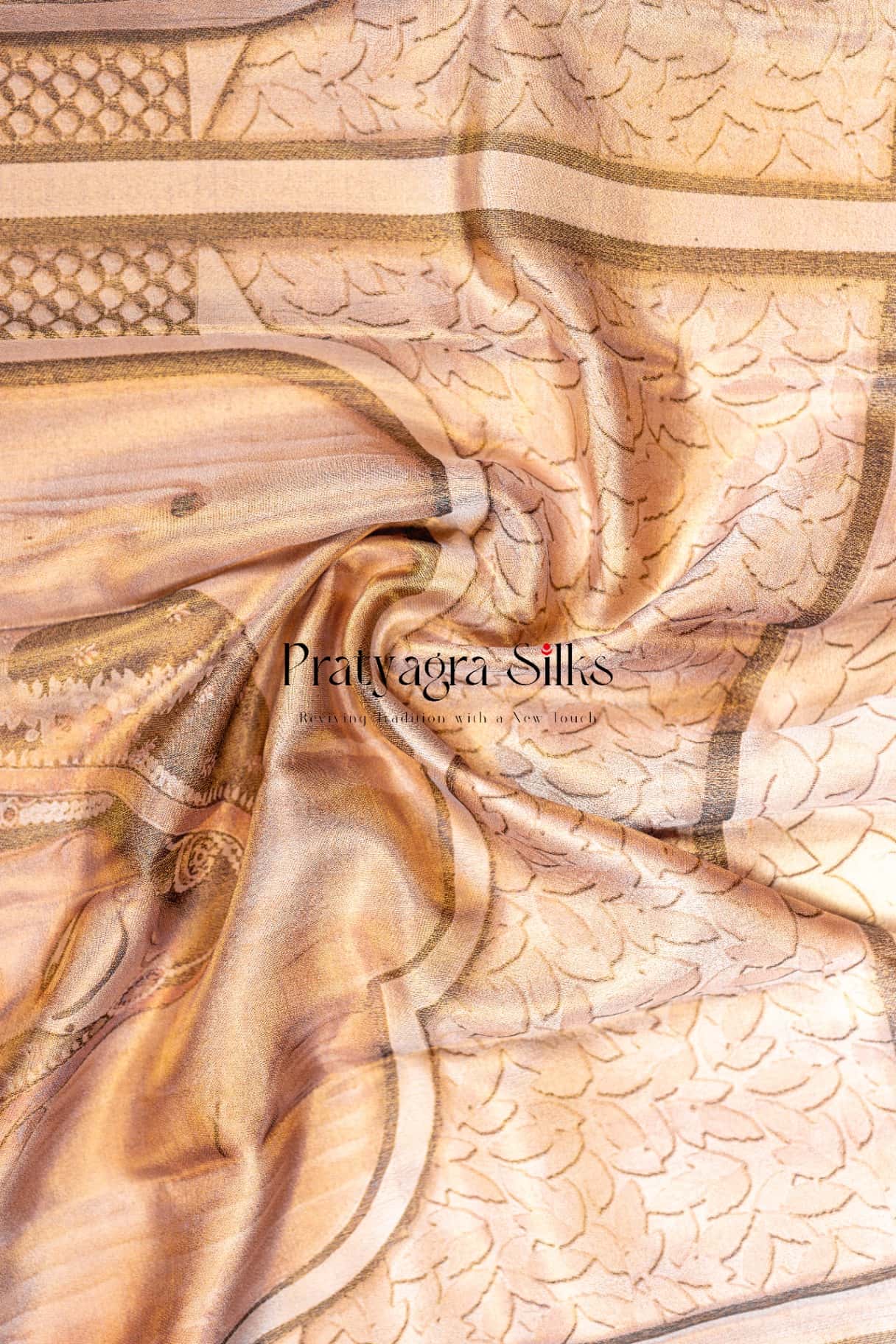 Vintage self zari Pure silk sarees online in India | Pratyagra Silks